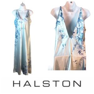 Halston Vintage Long Gown Shades of Blue Size M